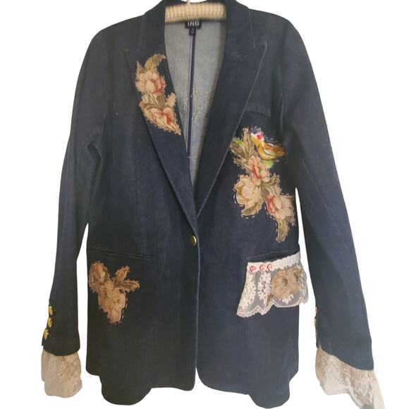 INC International Concept Reworked Restyled Denim Long Jacket‎ Women's XL - Picture 5 of 12